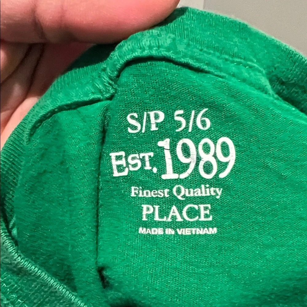 The Children's Place Green Long Sleeve 'Irish' Shirt with Shamrock Graphic